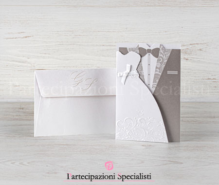 Partecipazioni matrimonio abito elegante