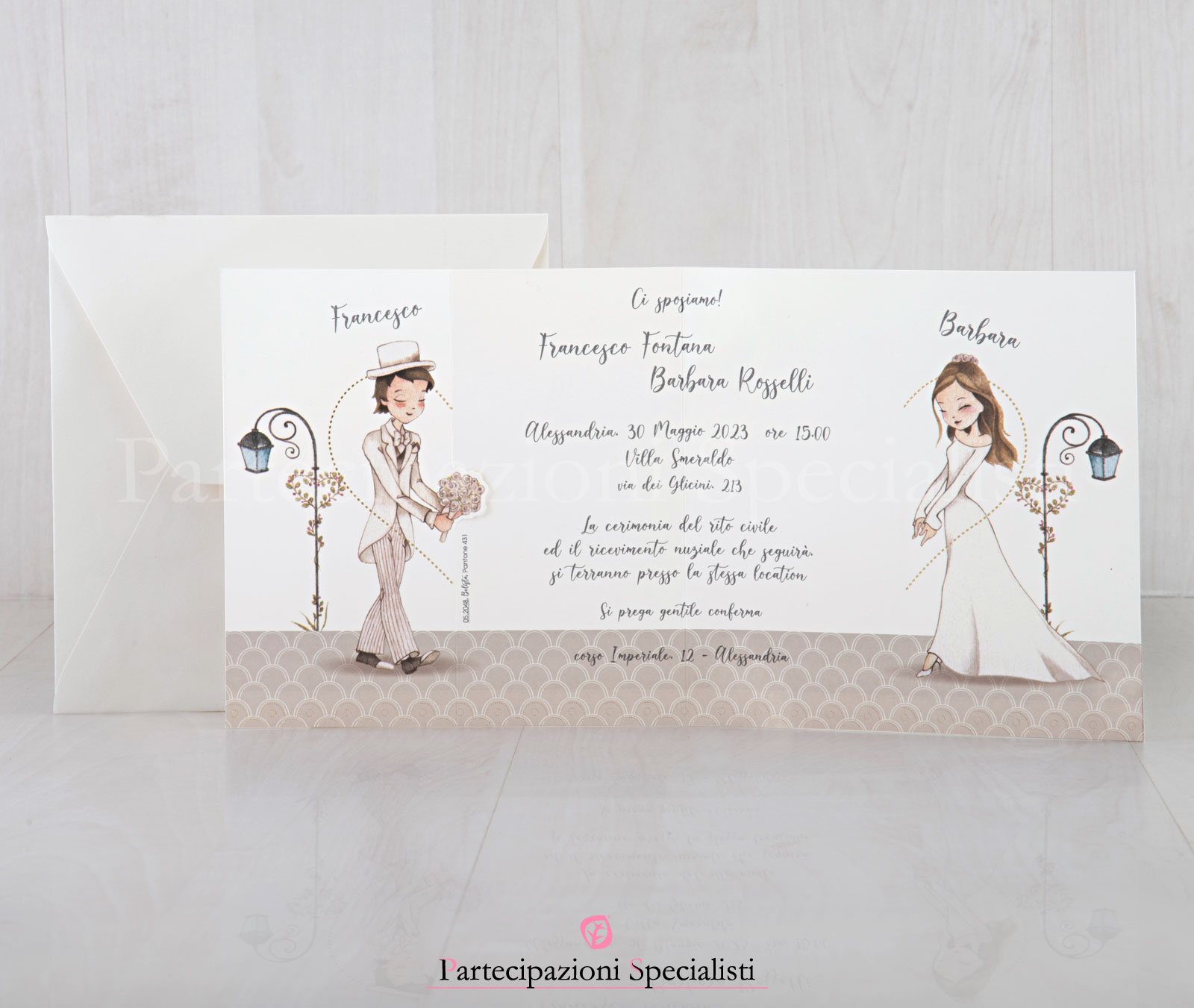 Partecipazione Spiritosa Vintage in stile Bohemien
