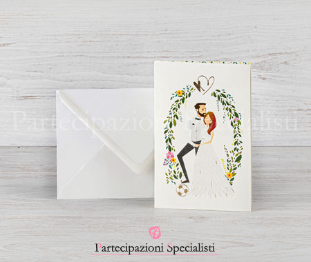 Inviti matrimonio eleganti tema Calcio