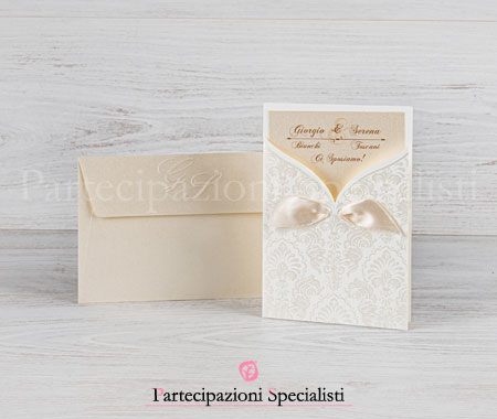 Partecipazioni Matrimonio Eleganti Damascate