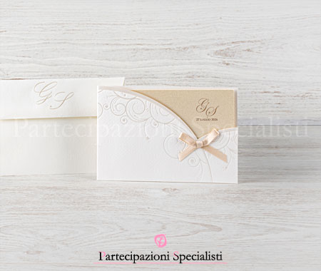 Partecipazioni matrimonio eleganti vestito sposa