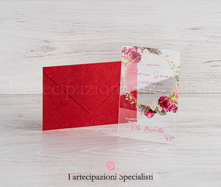 Partecipazioni matrimonio originali in plexiglass Personalizzabili