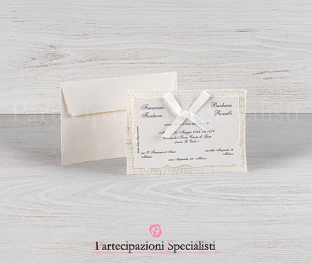 Partecipazioni matrimonio rustiche e originali, stile shabby chic.