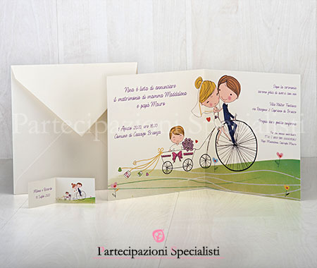 Partecipazione Bici e Figli Personalizzate