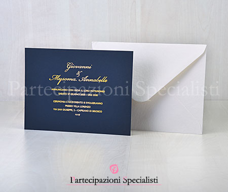 Partecipazione Matrimonio Blu Oltremare