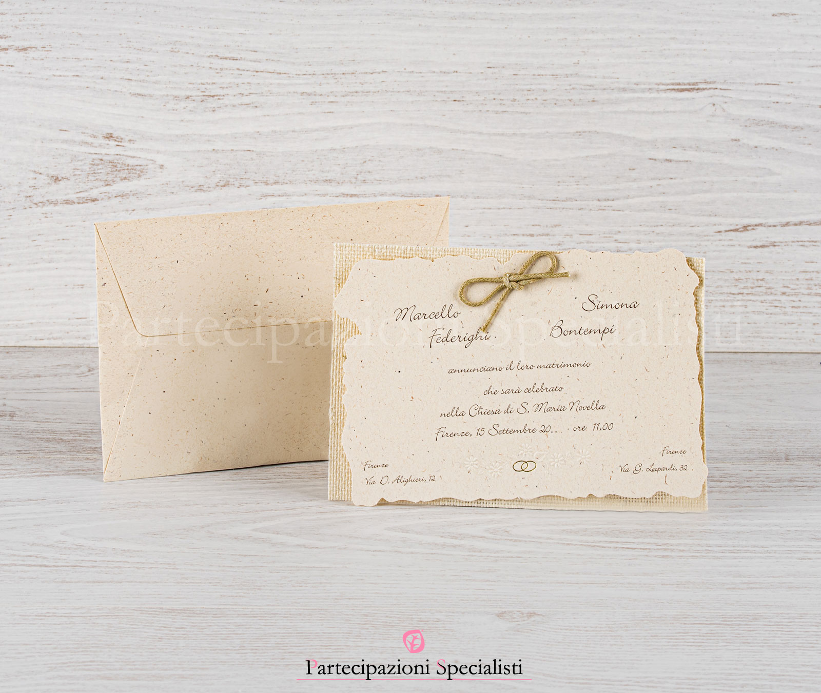 Partecipazioni matrimonio Cottage Core ecologiche