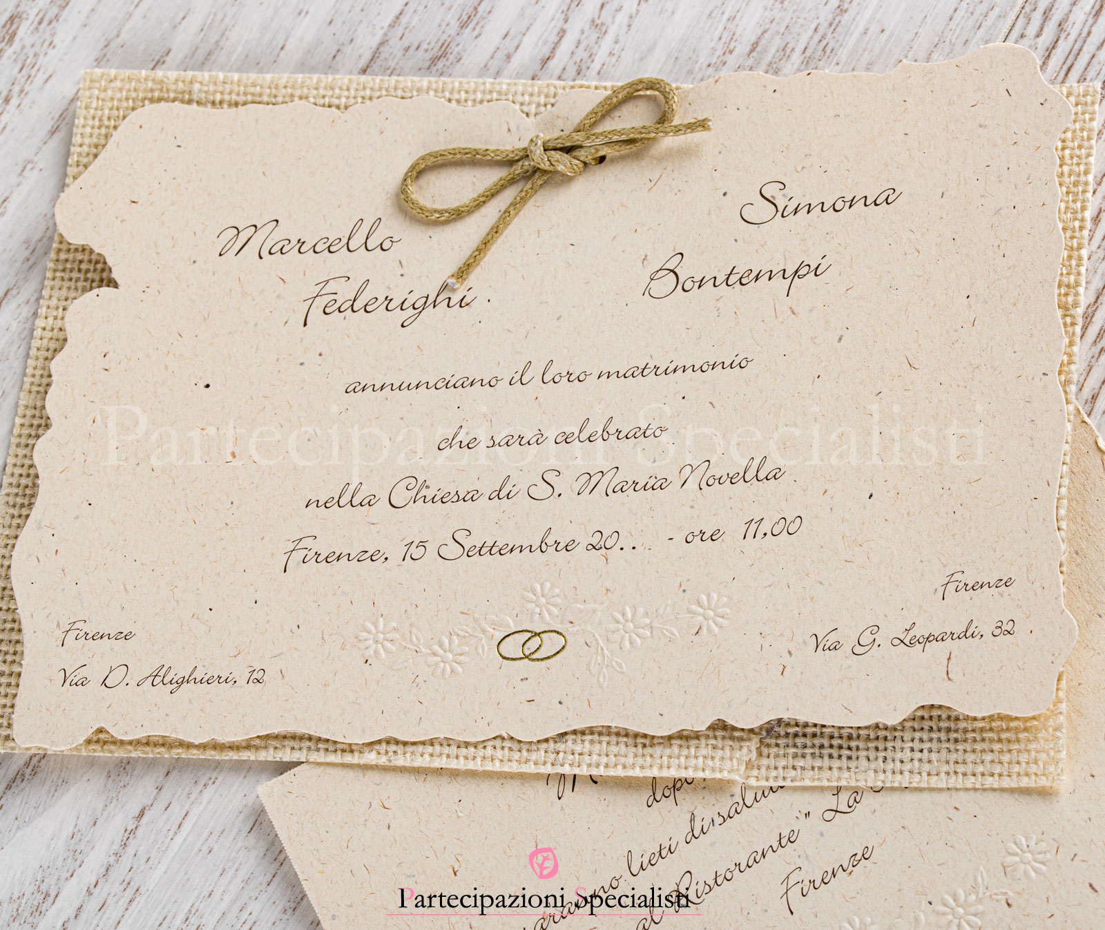 Partecipazioni matrimonio Cottage Core ecologiche