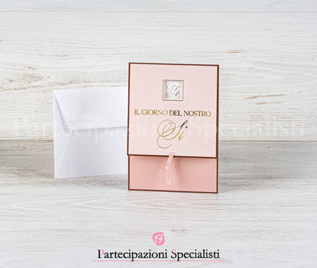 Partecipazioni matrimonio Rosa Antico Belle Epoque