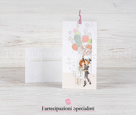 Partecipazioni matrimonio Romantiche in Colori Pastello