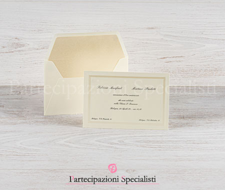 Partecipazioni matrimonio Classiche Eleganti Avorio