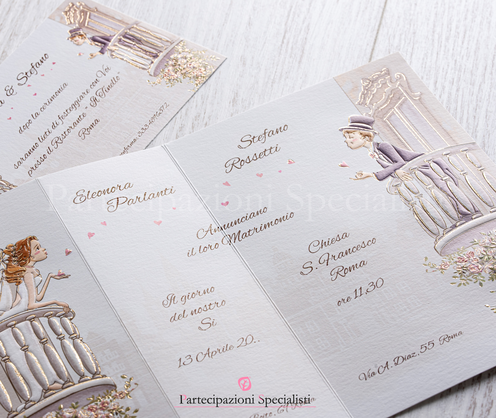 Inviti nozze romantici ottocenteschi vintage-Campione Gratis