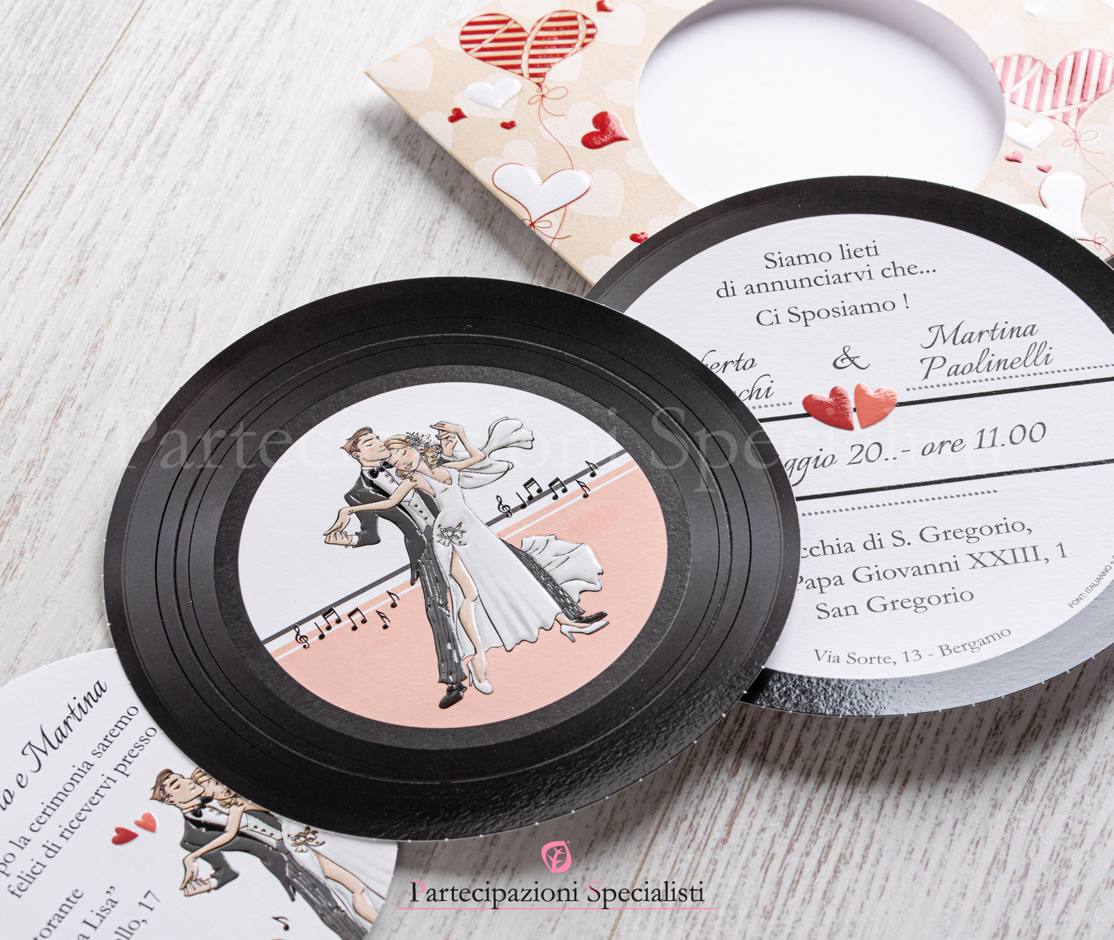 Inviti matrimonio Disco 33 Giri tema Musica-Campione Gratis