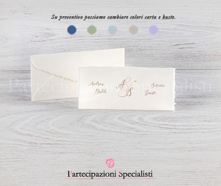 Partecipazioni matrimonio Carta Amalfi A4, piega a lettera.