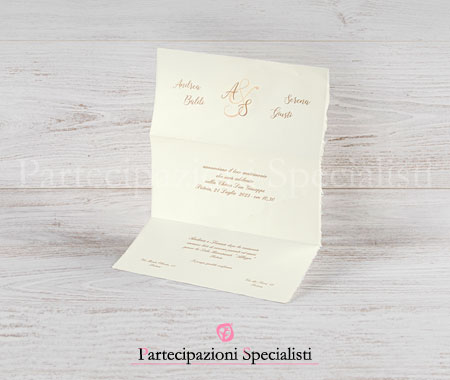 Partecipazioni matrimonio Carta Amalfi A4, piega a lettera.
