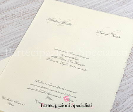 Partecipazioni matrimonio Carta Amalfi A4, piega a lettera.