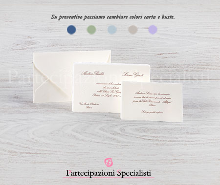 Partecipazioni matrimonio in carta Amalfi colori personalizzabili