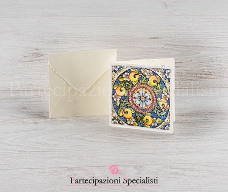 Partecipazioni matrimonio amalfi maiolica siciliana