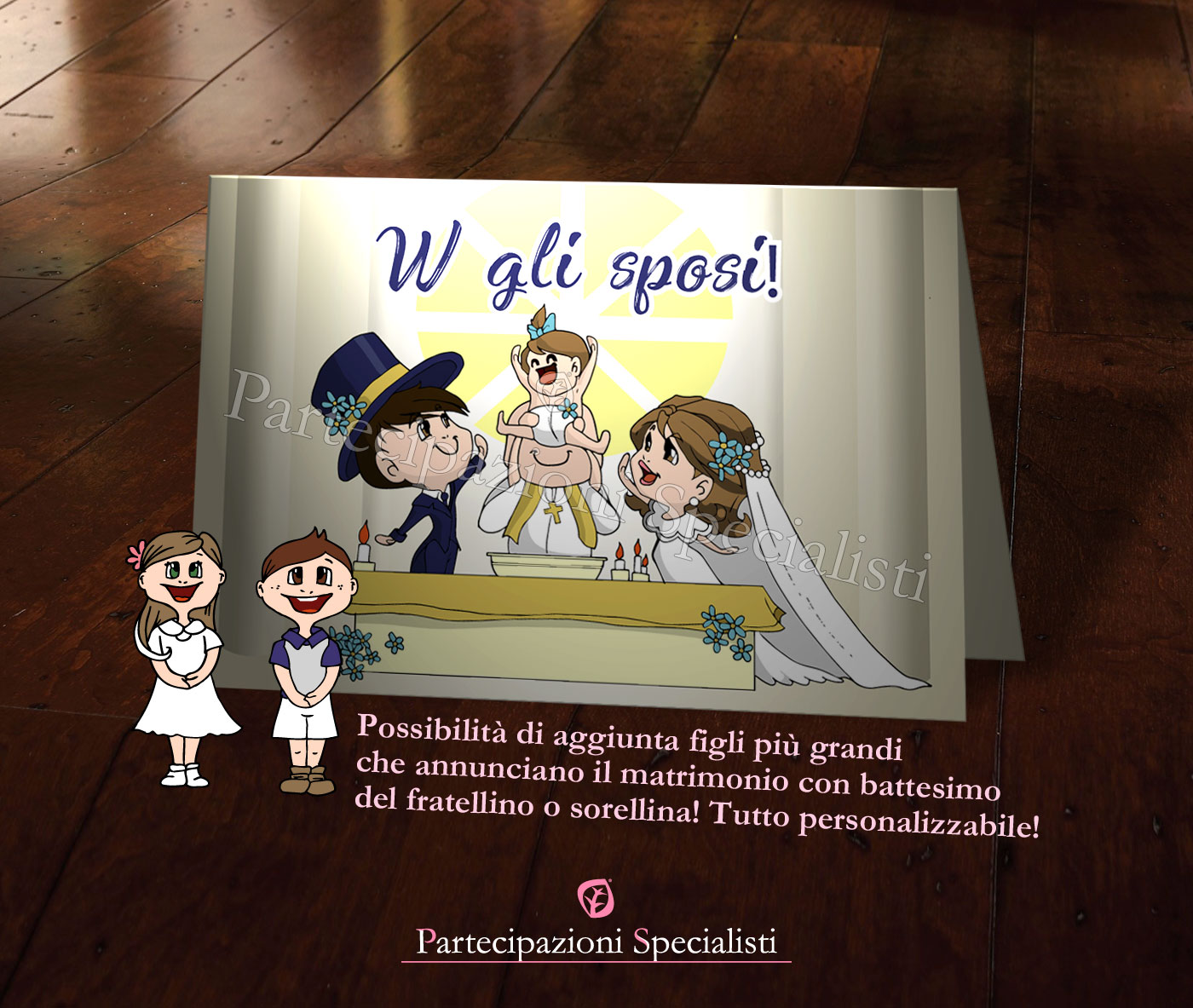 Partecipazioni e Battesimo con Figlio Personalizzate