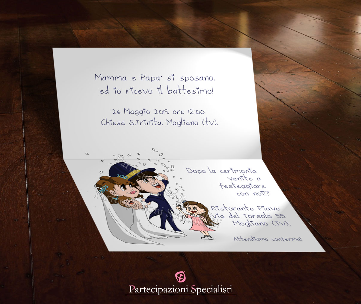 Partecipazioni e Battesimo con Figlio Personalizzate