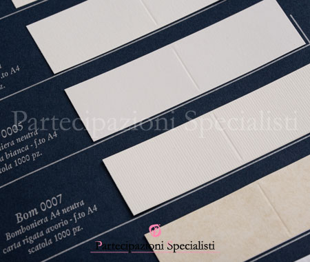 Bigliettini bomboniere cartoncino rigato avorio